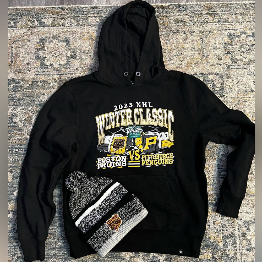 2023 Winter Classic Bundle of Hoodie and Knit Hat Boston Bruins 47 Brand